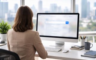 personne-bureau-ecran-vue-ville