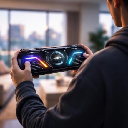 personne-appareil-led-salon-moderne