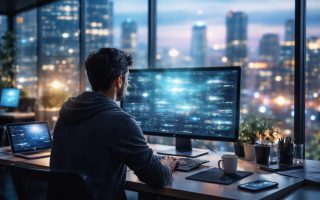 bureau-moderne-personne-ecran-ville