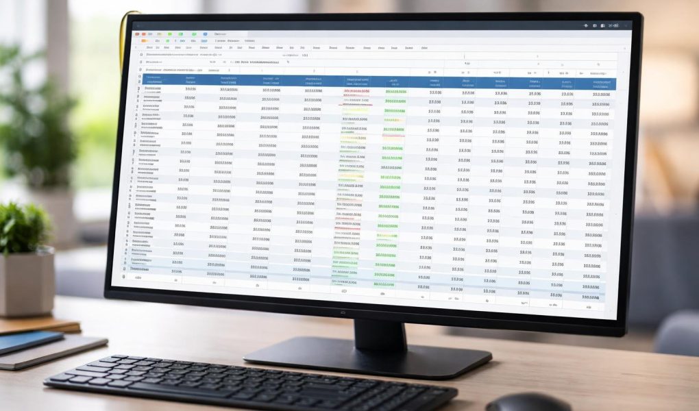 ecran-ordinateur-tableau-donnees-clavier