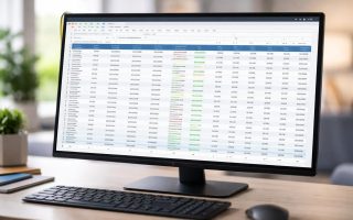 ecran-ordinateur-tableau-donnees-clavier