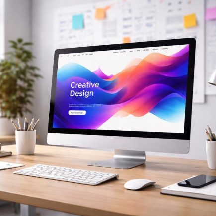 bureau-moderne-ordinateur-design-abstrait