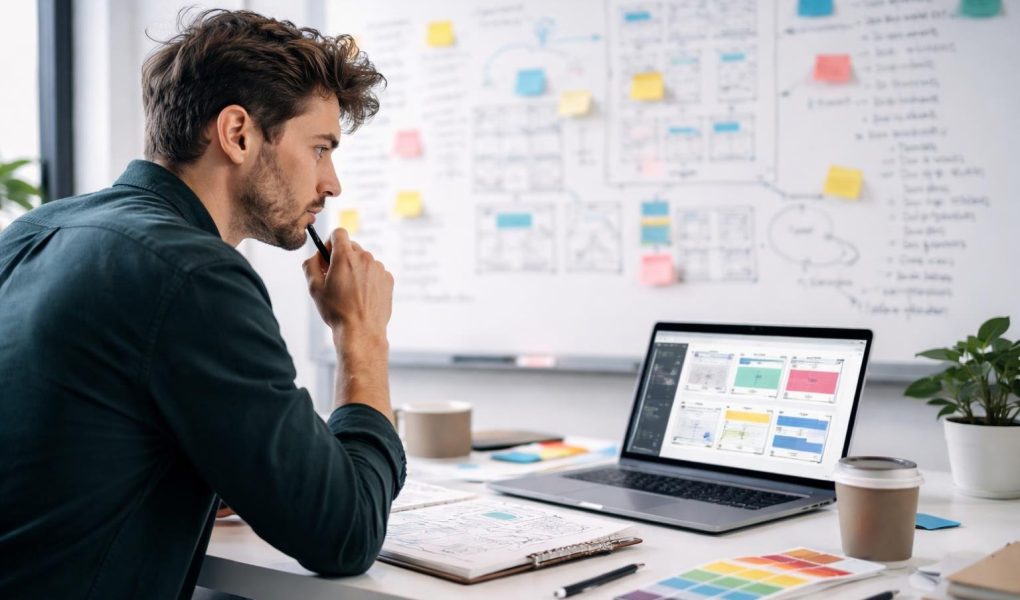 designer-tableau-blanc-croquis-ordinateur